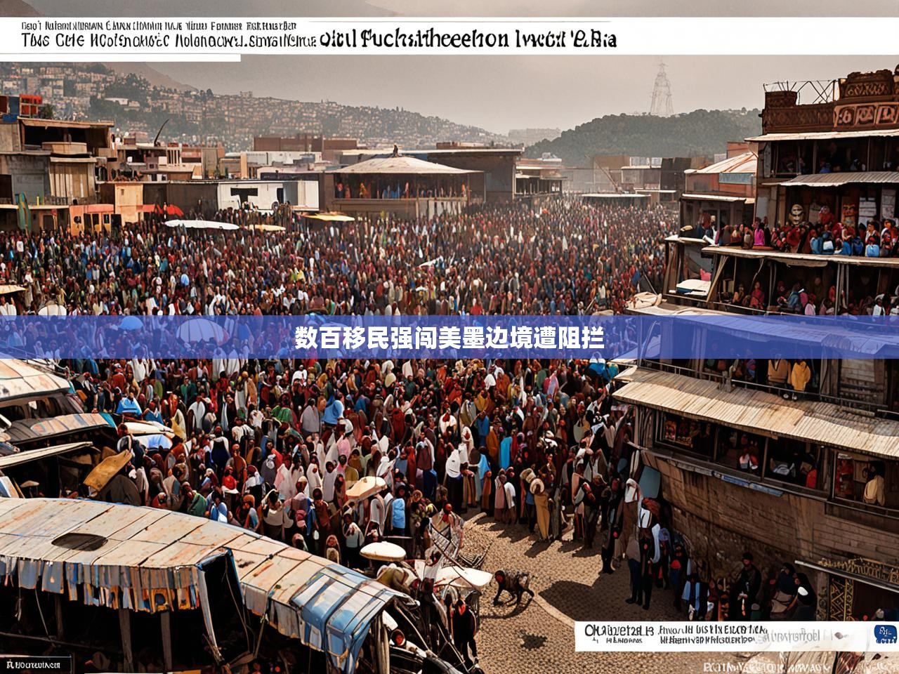 数百移民强闯美墨边境遭阻拦
