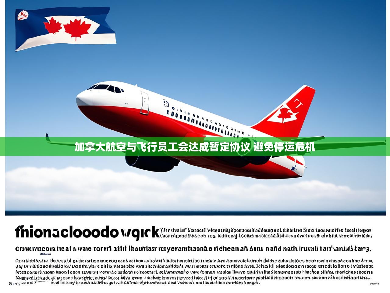 加拿大航空与飞行员工会达成暂定协议 避免停运危机