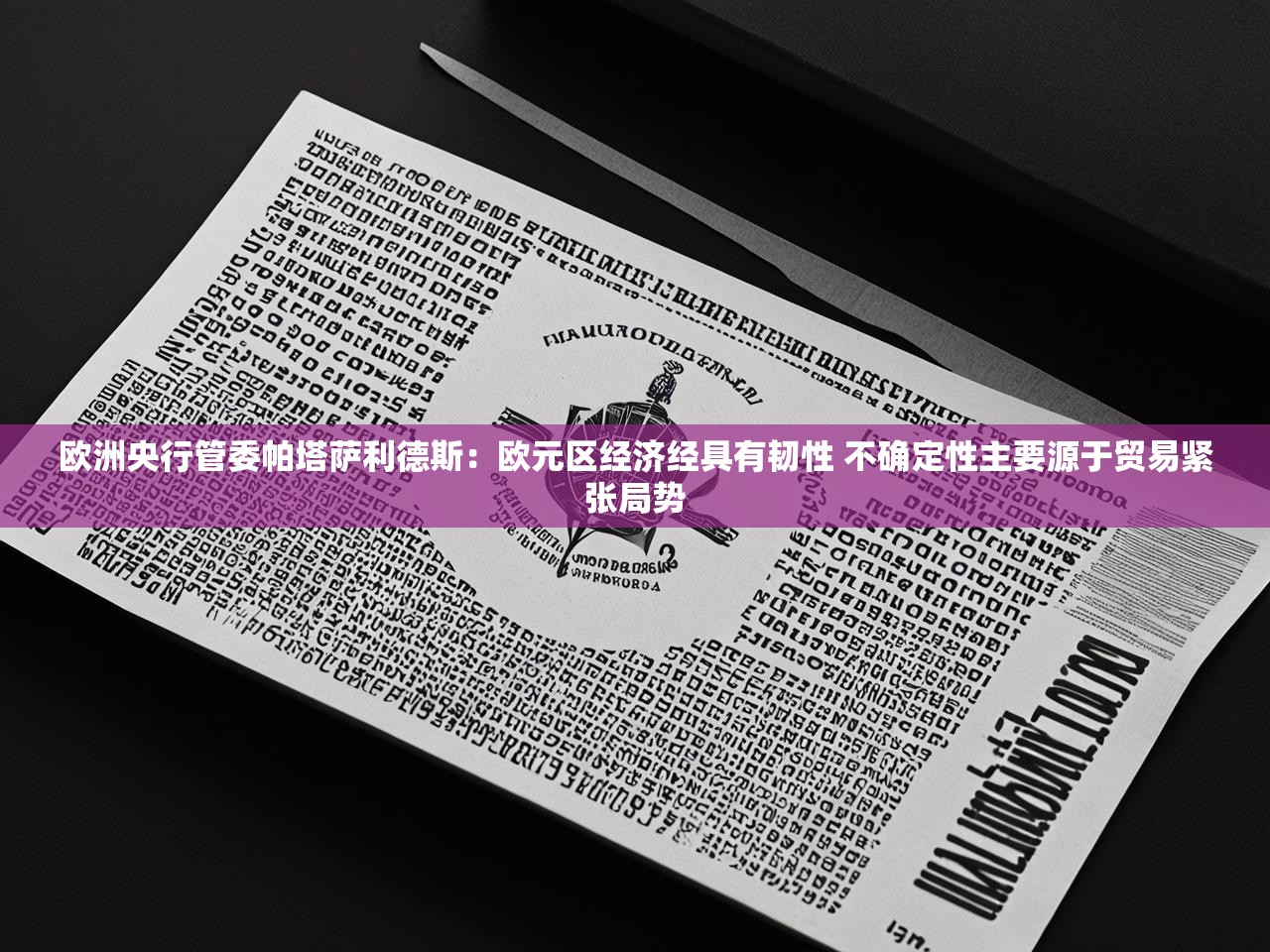 欧洲央行管委帕塔萨利德斯:欧元区经济经具有韧性 不确定性主要源于贸易紧张局势 欧洲央行管委帕塔萨利德斯:欧元区经济经具有韧性 不确定性主要源于贸易紧张局势