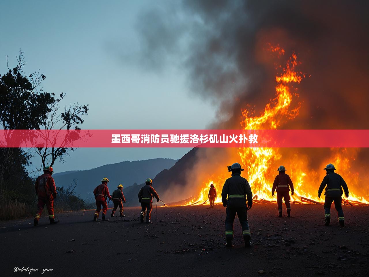 墨西哥消防员驰援洛杉矶山火扑救