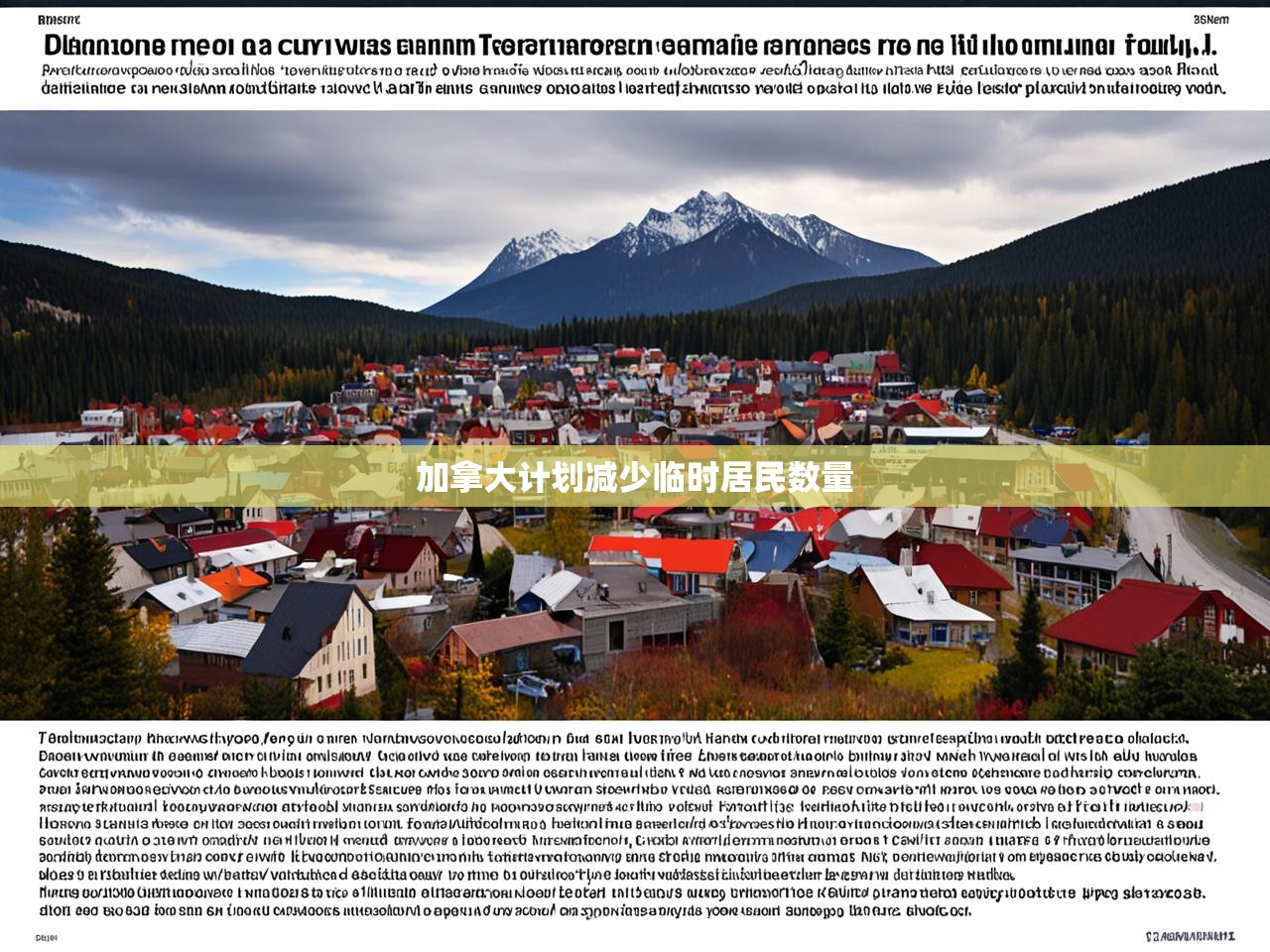 加拿大计划减少临时居民数量 加拿大计划减少临时居民数量