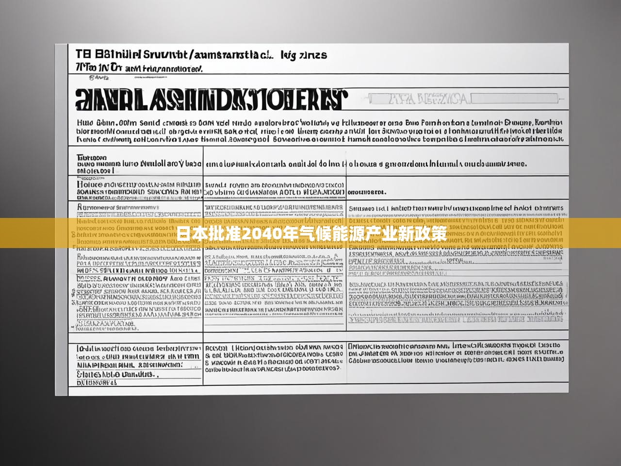 日本批准2040年气候能源产业新政策