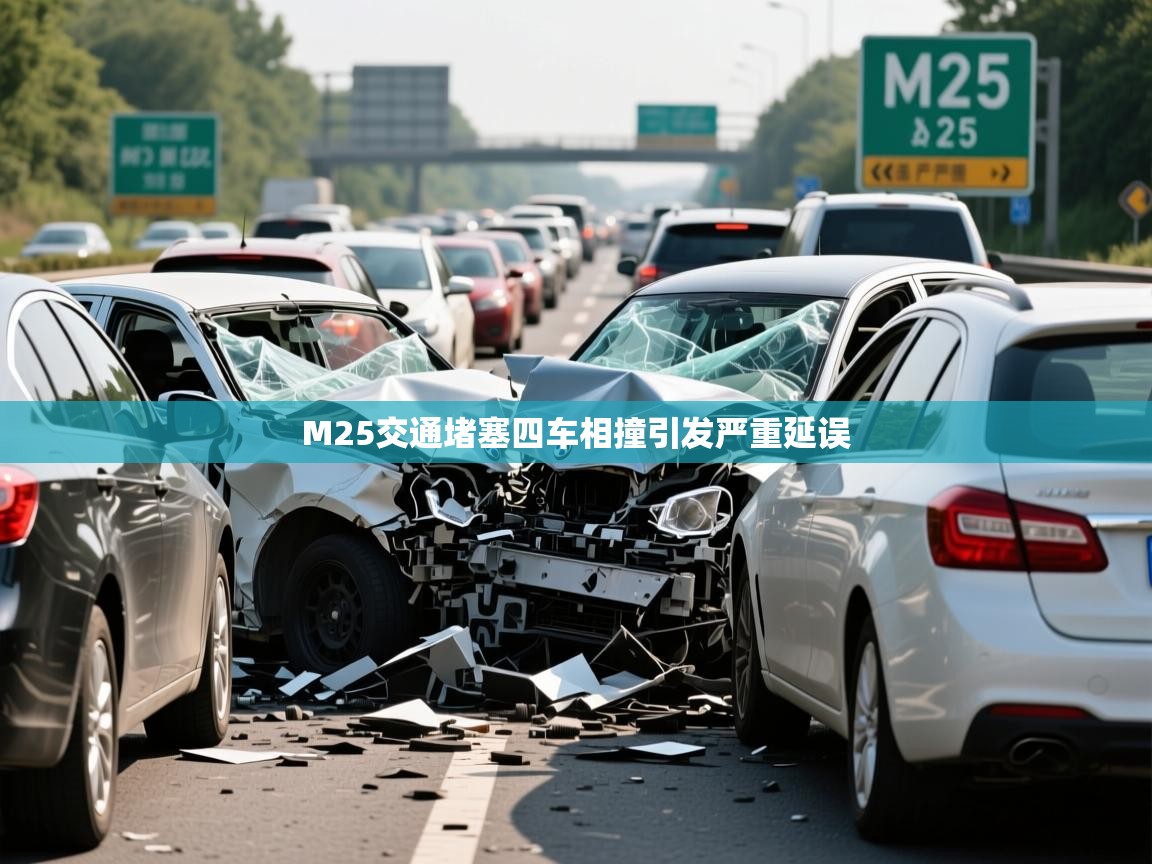 M25交通堵塞四车相撞引发严重延误
