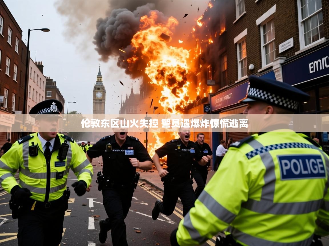 伦敦东区山火失控 警员遇爆炸惊慌逃离